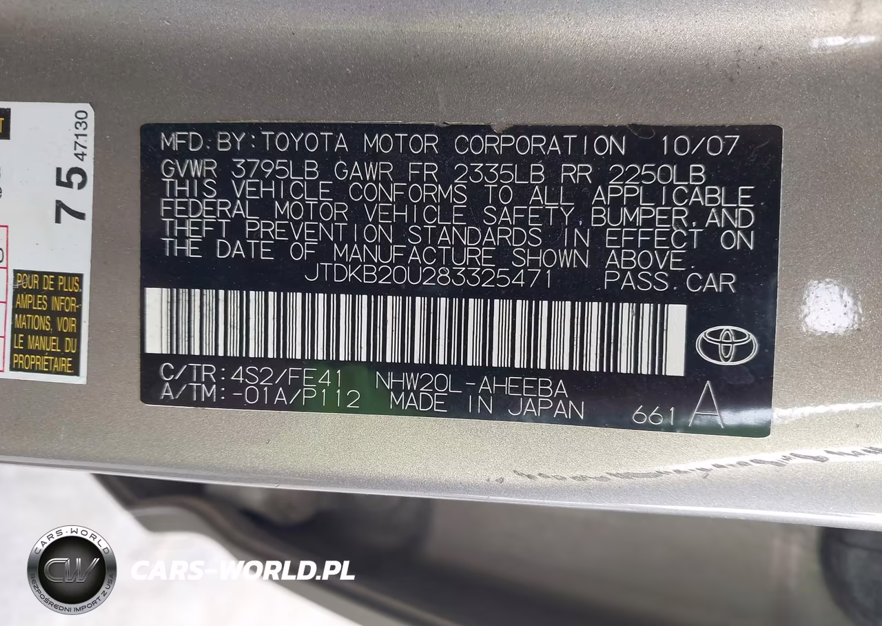 2008 Toyota Prius VIN:JTDKB20U283325471 - 9