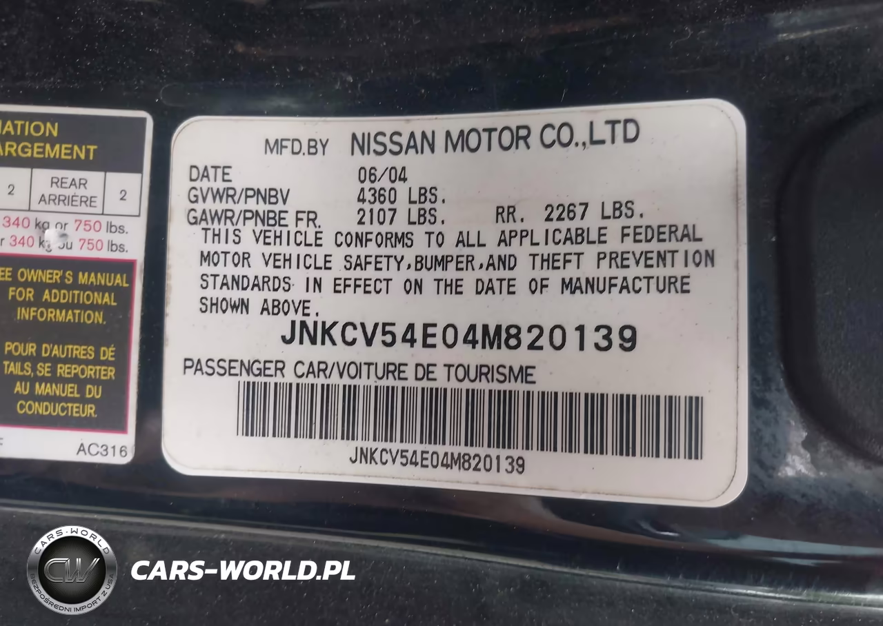 2004 Infiniti G35 VIN:JNKCV54E04M820139 - 9