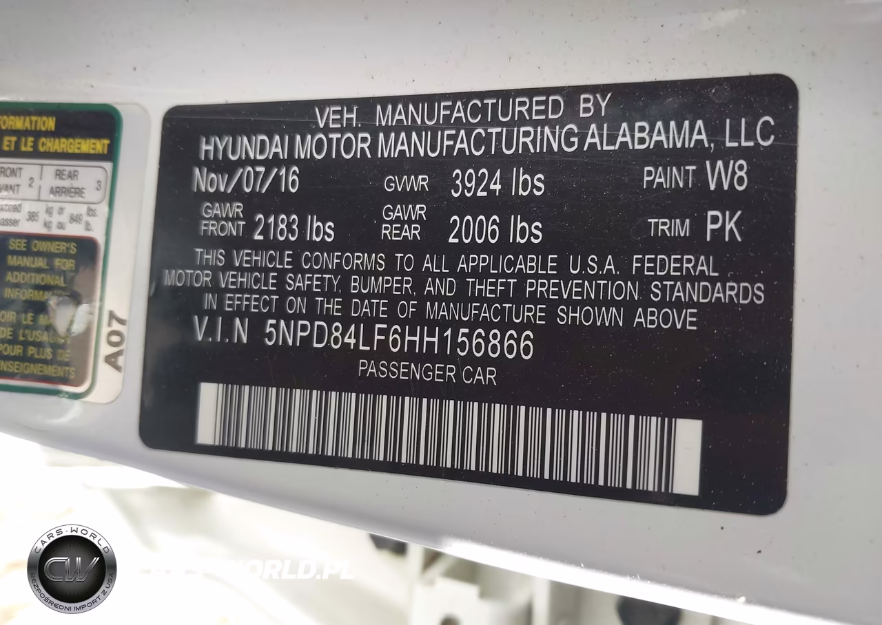 2017 Hyundai Elantra Se VIN:5NPD84LF6HH156866 - 9