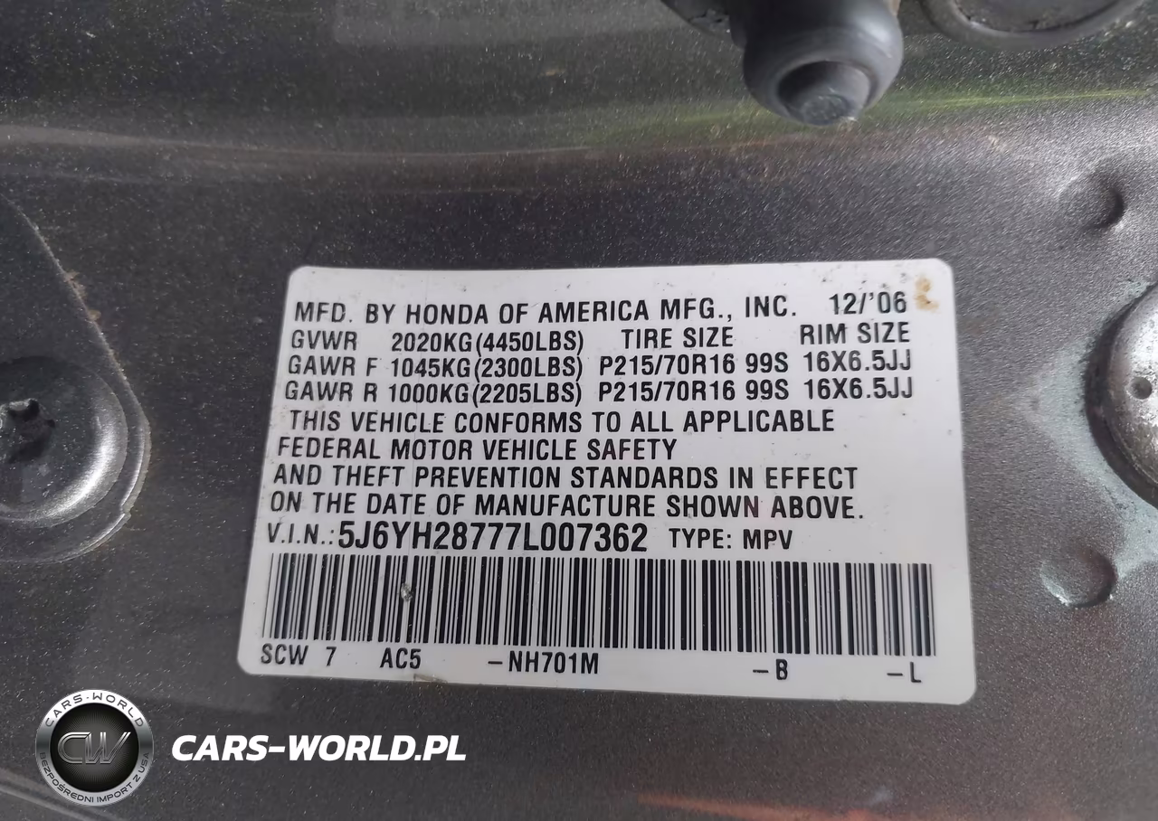 2007 Honda Element Ex VIN:5J6YH28777L007362 - 9