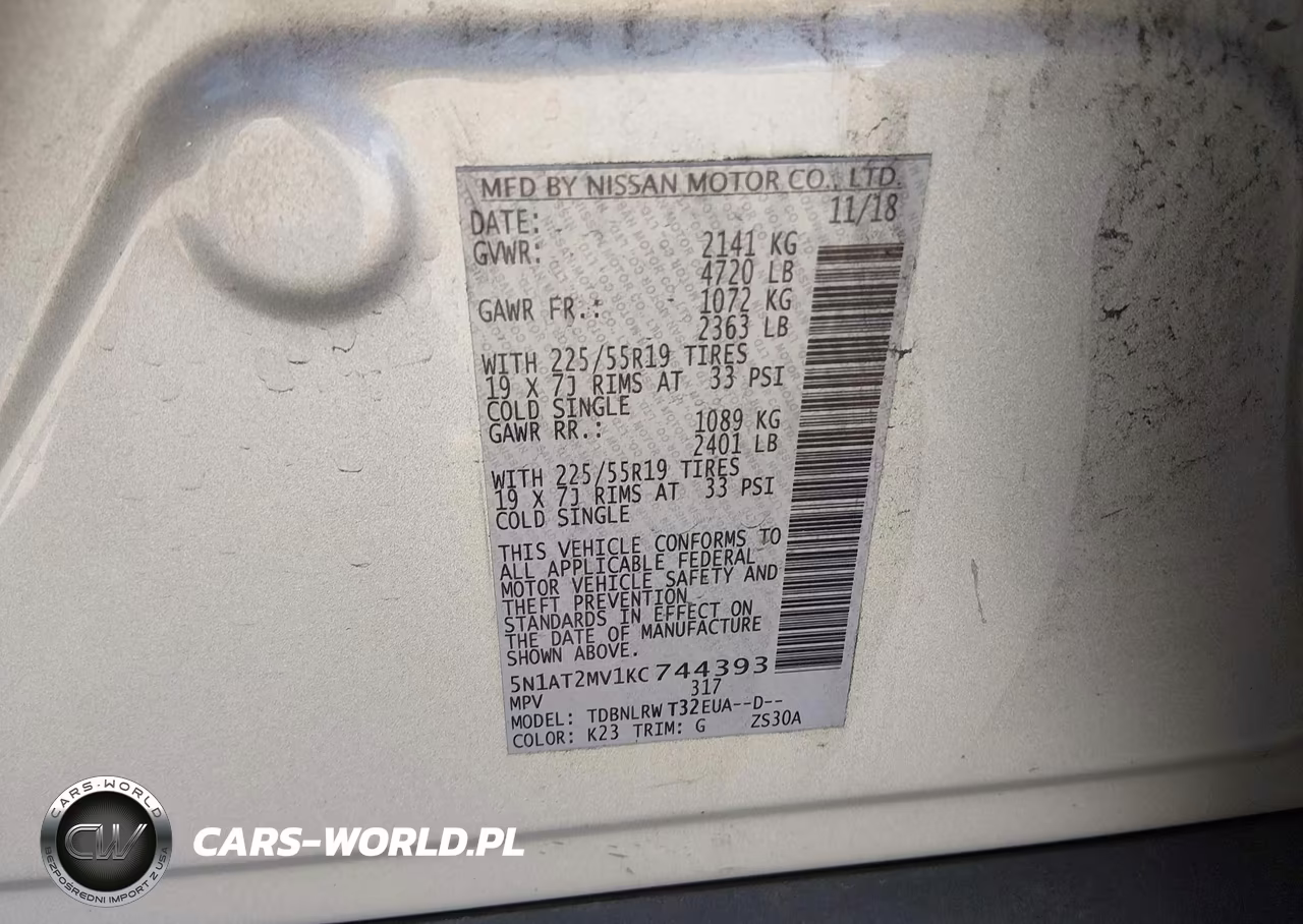 2019 Nissan Rogue Sl VIN:5N1AT2MV1KC744393 - 9