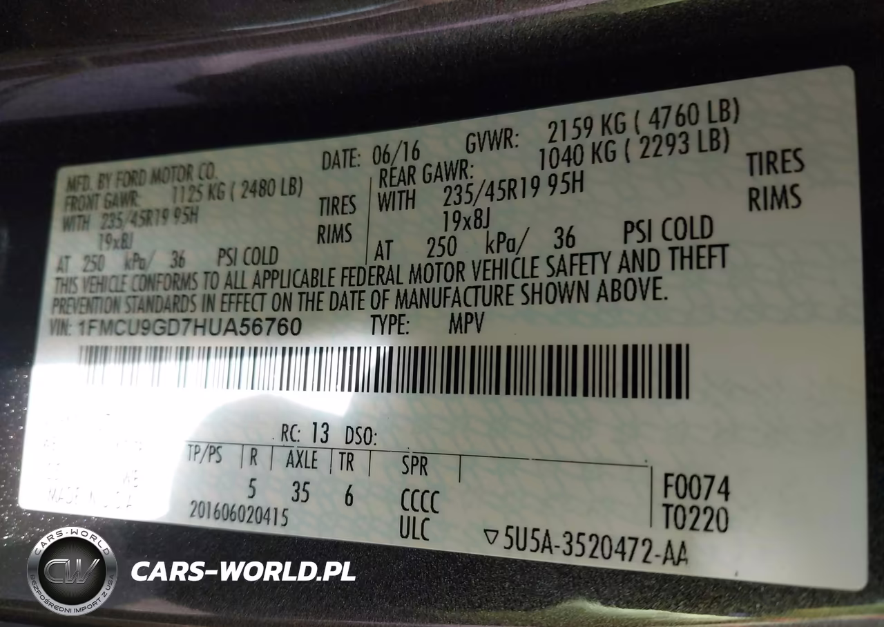2017 Ford Escape Se VIN:1FMCU9GD7HUA56760 - 9