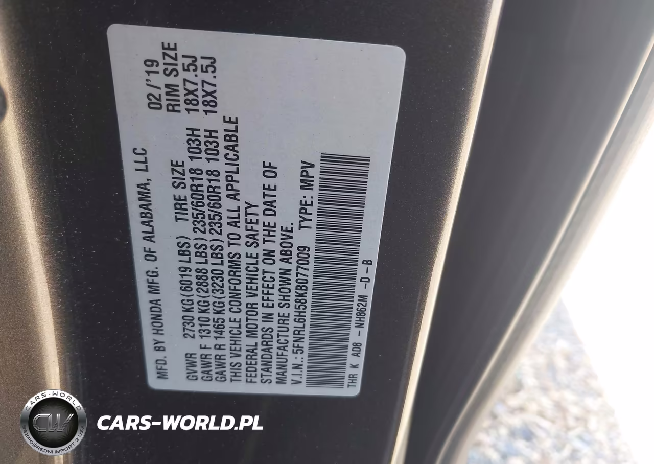 2019 Honda Odyssey Ex VIN:5FNRL6H58KB077009 - 9