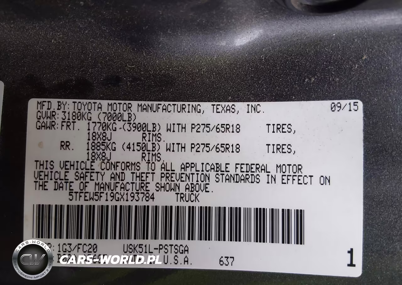 2016 Toyota Tundra 2Wd Truck Sr5 VIN:5TFEW5F19GX193784 - 9
