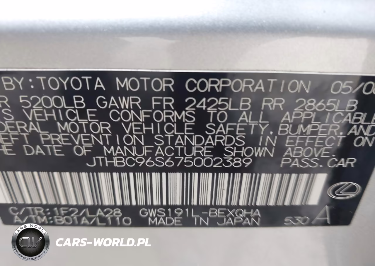 2007 Lexus Gs 450H VIN:JTHBC96S675002389 - 9