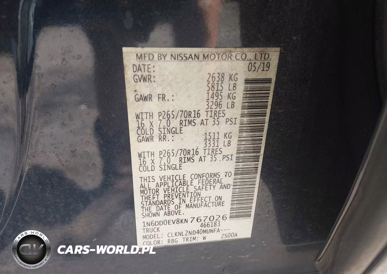 2019 Nissan Frontier Sv VIN:1N6DD0EV8KN767026 - 9