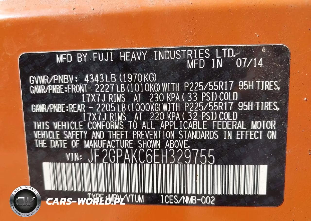 2014 Subaru Xv Crosstrek 2.0I Limited VIN:JF2GPAKC6EH329755 - 9