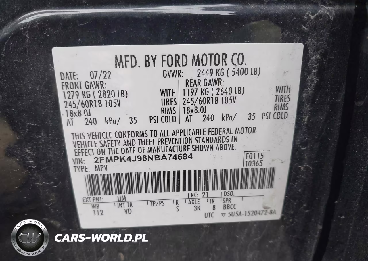 2022 Ford Edge Sel VIN:2FMPK4J98NBA74684 - 9