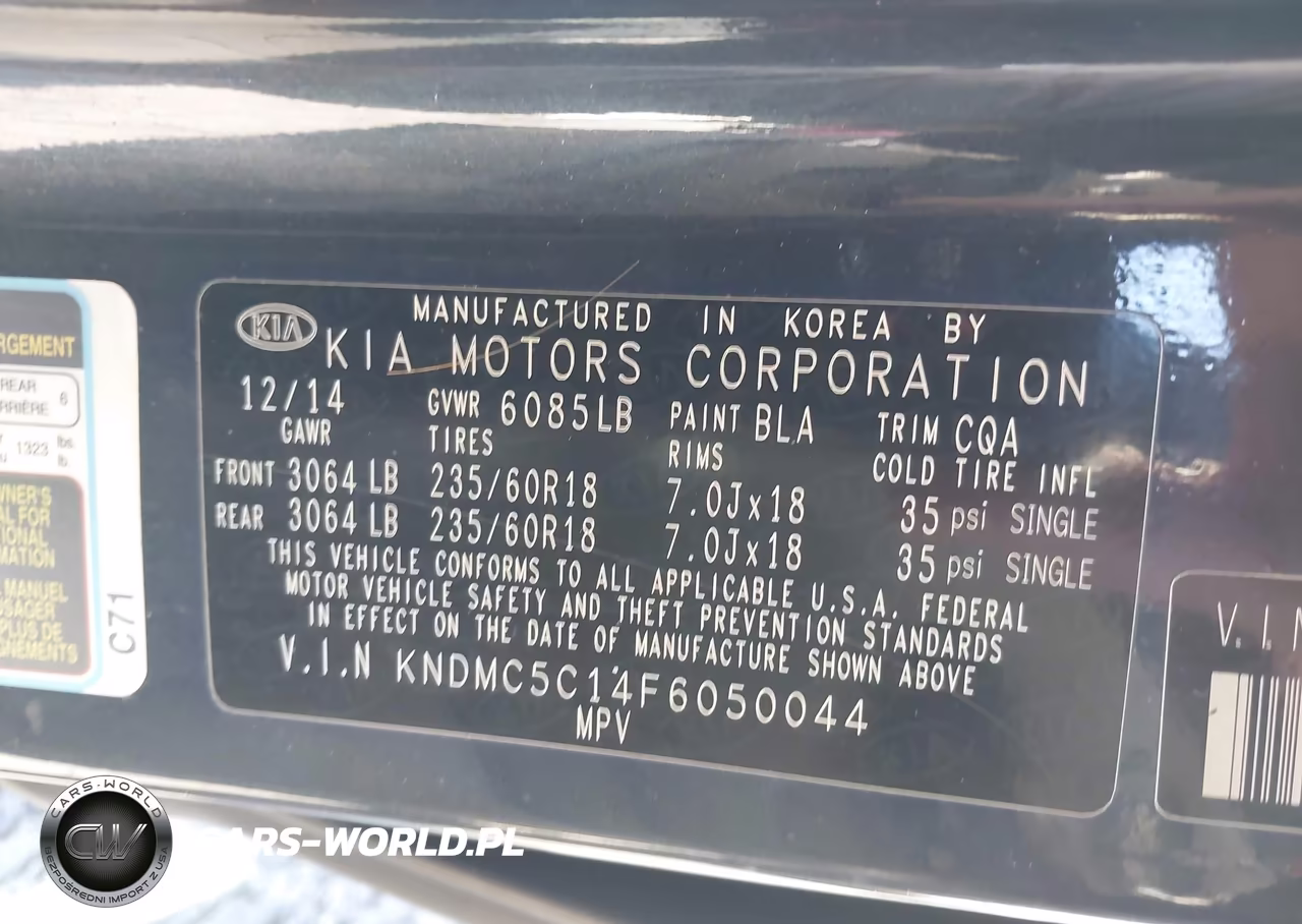 2015 Kia Sedona Sx VIN:KNDMC5C14F6050044 - 9