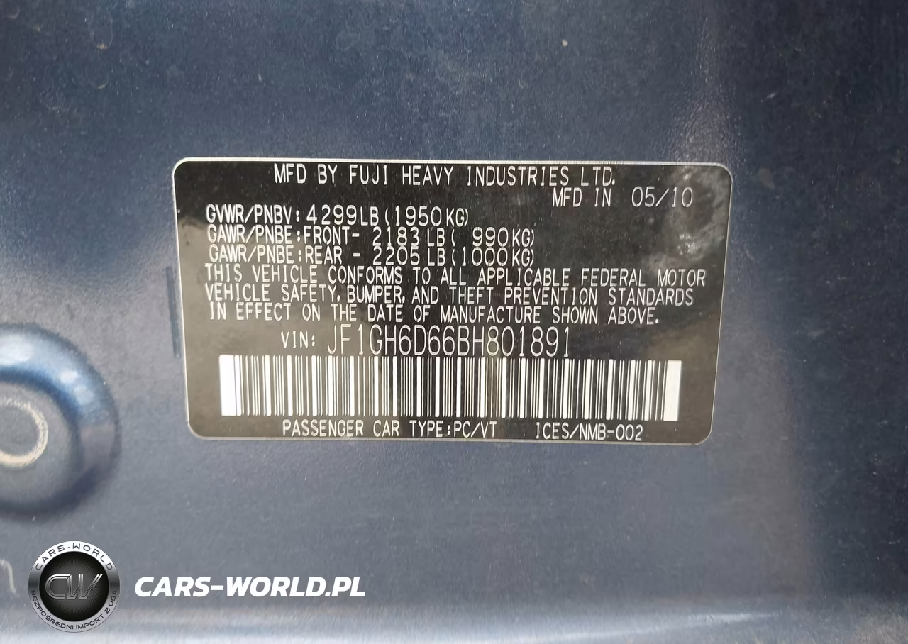 2011 Subaru Impreza Outback Sport VIN:JF1GH6D66BH801891 - 9