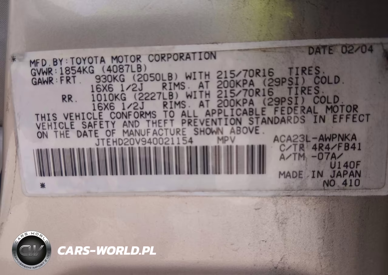 2004 Toyota Rav4 VIN:JTEHD20V940021154 - 9