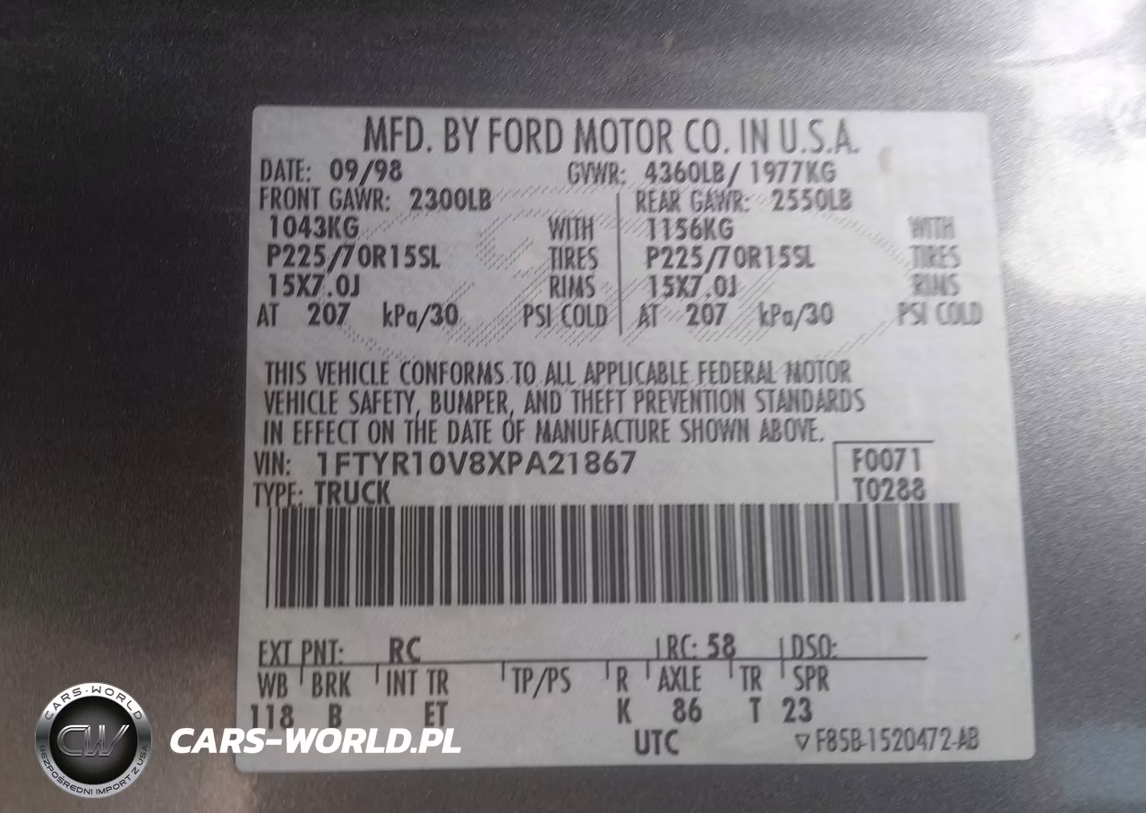 1999 Ford Ranger Xl-Xlt VIN:1FTYR10V8XPA21867 - 9