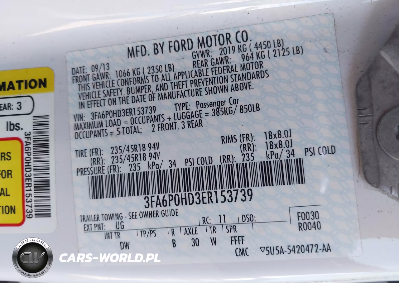 2014 Ford Fusion Se VIN:3FA6P0HD3ER153739 - 9