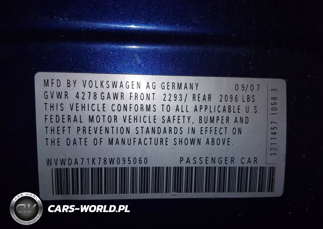 2008 Volkswagen Rabbit S VIN:WVWDA71K78W095060 - 9