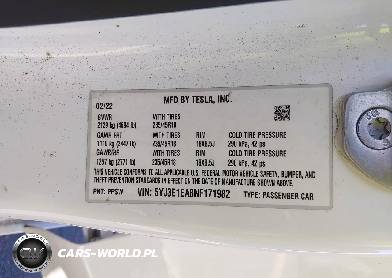 2022 Tesla Model 3 Rear-Wheel Drive VIN:5YJ3E1EA8NF171982 - 9
