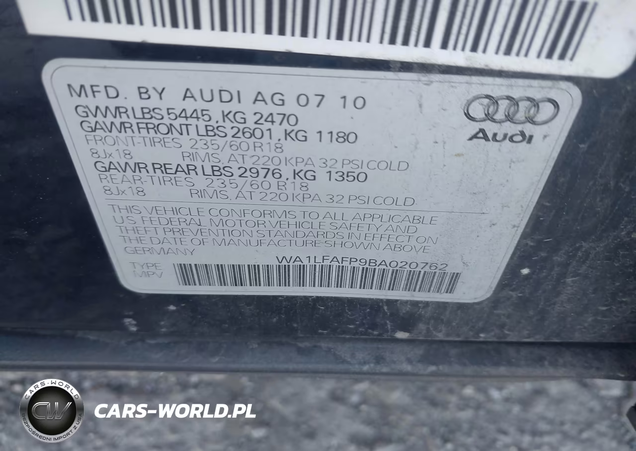 2011 Audi Q5 2.0T Premium VIN:WA1LFAFP9BA020762 - 9