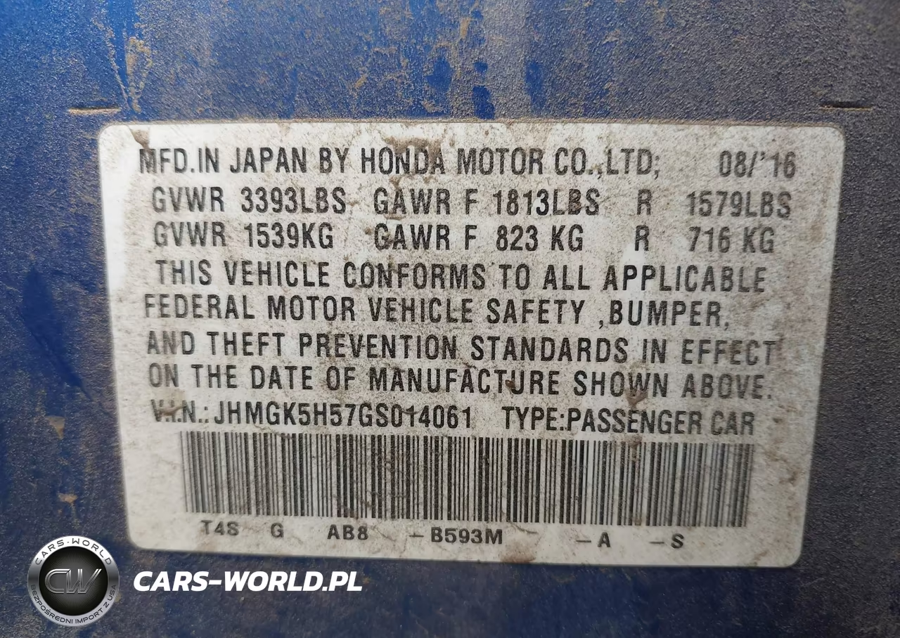 2016 Honda Fit Lx VIN:JHMGK5H57GS014061 - 9