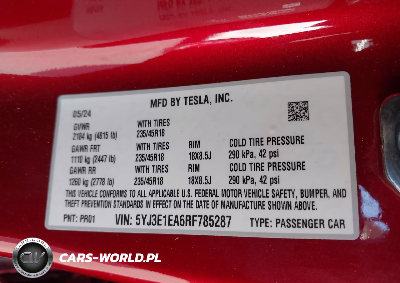 2024 Tesla Model 3 Long Range Dual Motor Rear-Wheel Drive-Rear-Wheel Drive VIN:5YJ3E1EA6RF785287 - 9