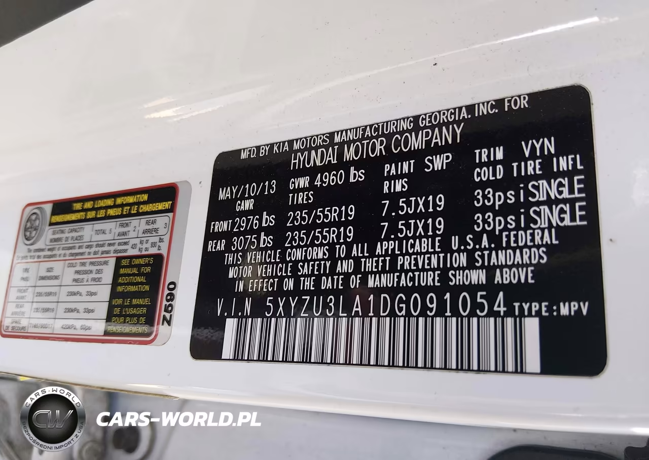 2013 Hyundai Santa Fe 2.0T Sport VIN:5XYZU3LA1DG091054 - 9