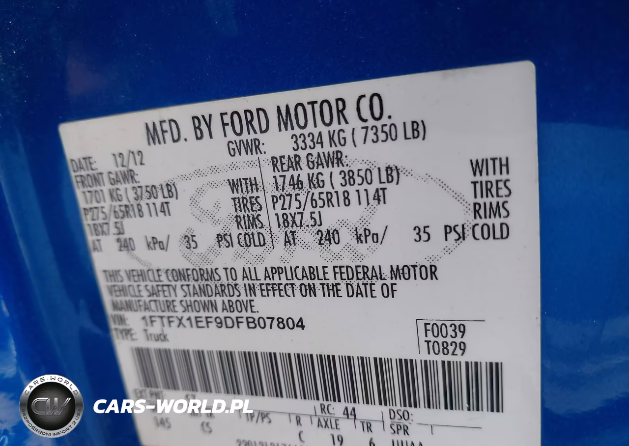 2013 Ford F-150 Stx VIN:1FTFX1EF9DFB07804 - 9