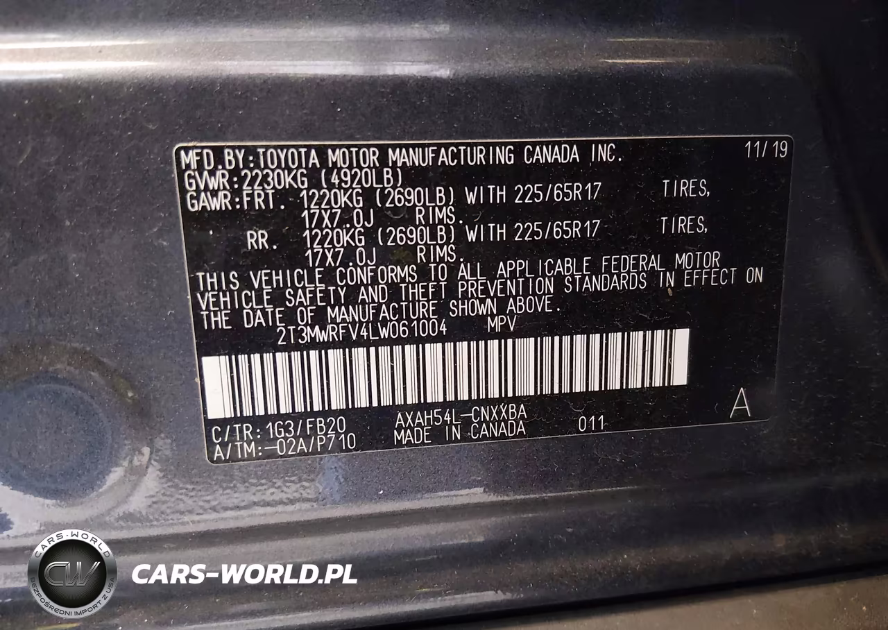 2020 Toyota Rav4 Hybrid Le VIN:2T3MWRFV4LW061004 - 9