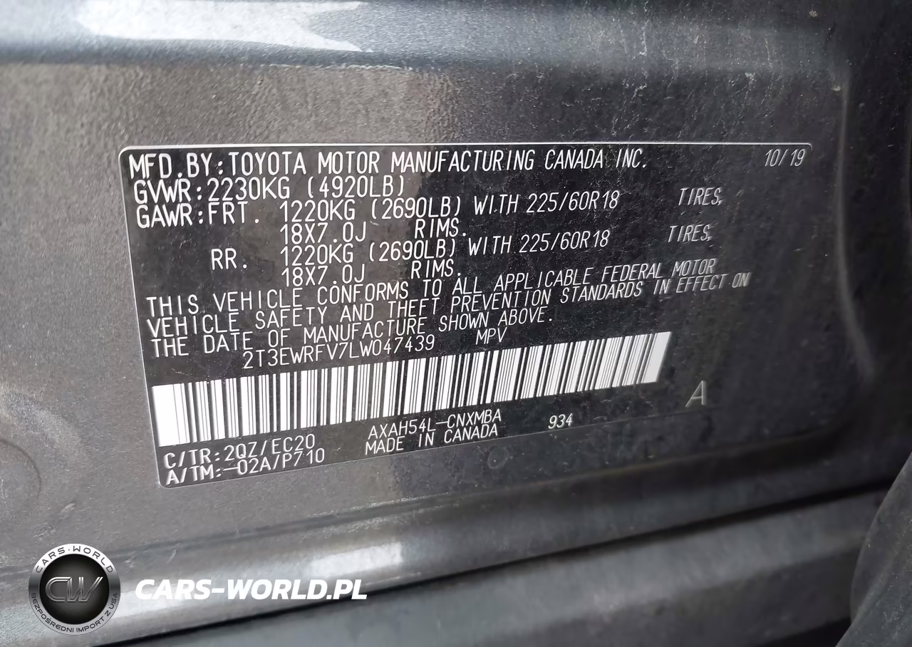 2020 Toyota Rav4 Hybrid Xse VIN:2T3EWRFV7LW047439 - 9
