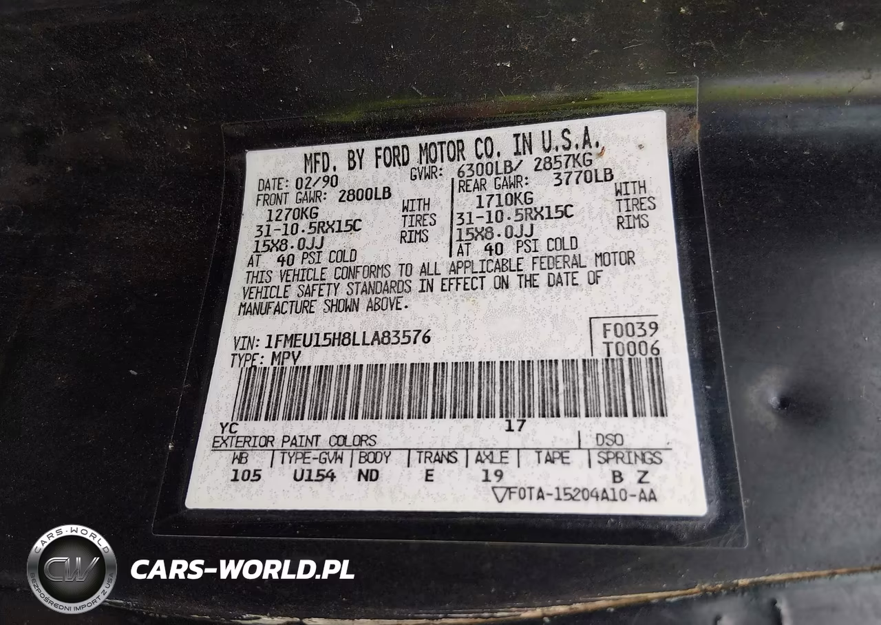 1990 Ford Bronco U100 VIN:1FMEU15H8LLA83576 - 9