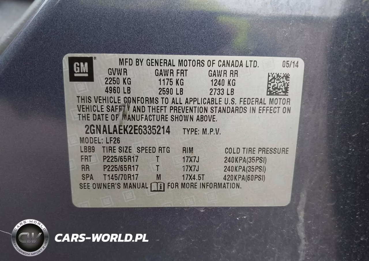 2014 Chevrolet Equinox Ls VIN:2GNALAEK2E6335214 - 9