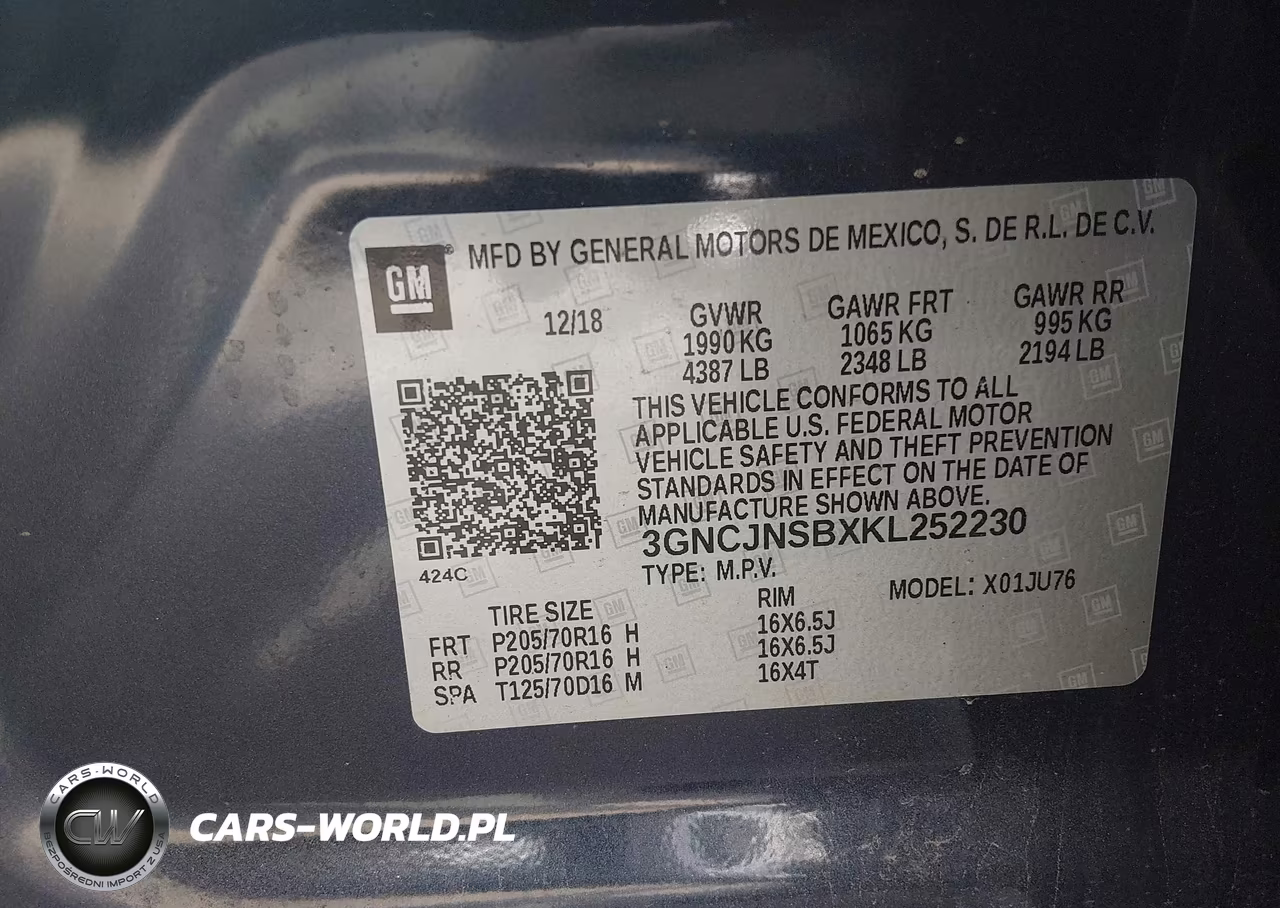 2019 Chevrolet Trax Ls VIN:3GNCJNSBXKL252230 - 9
