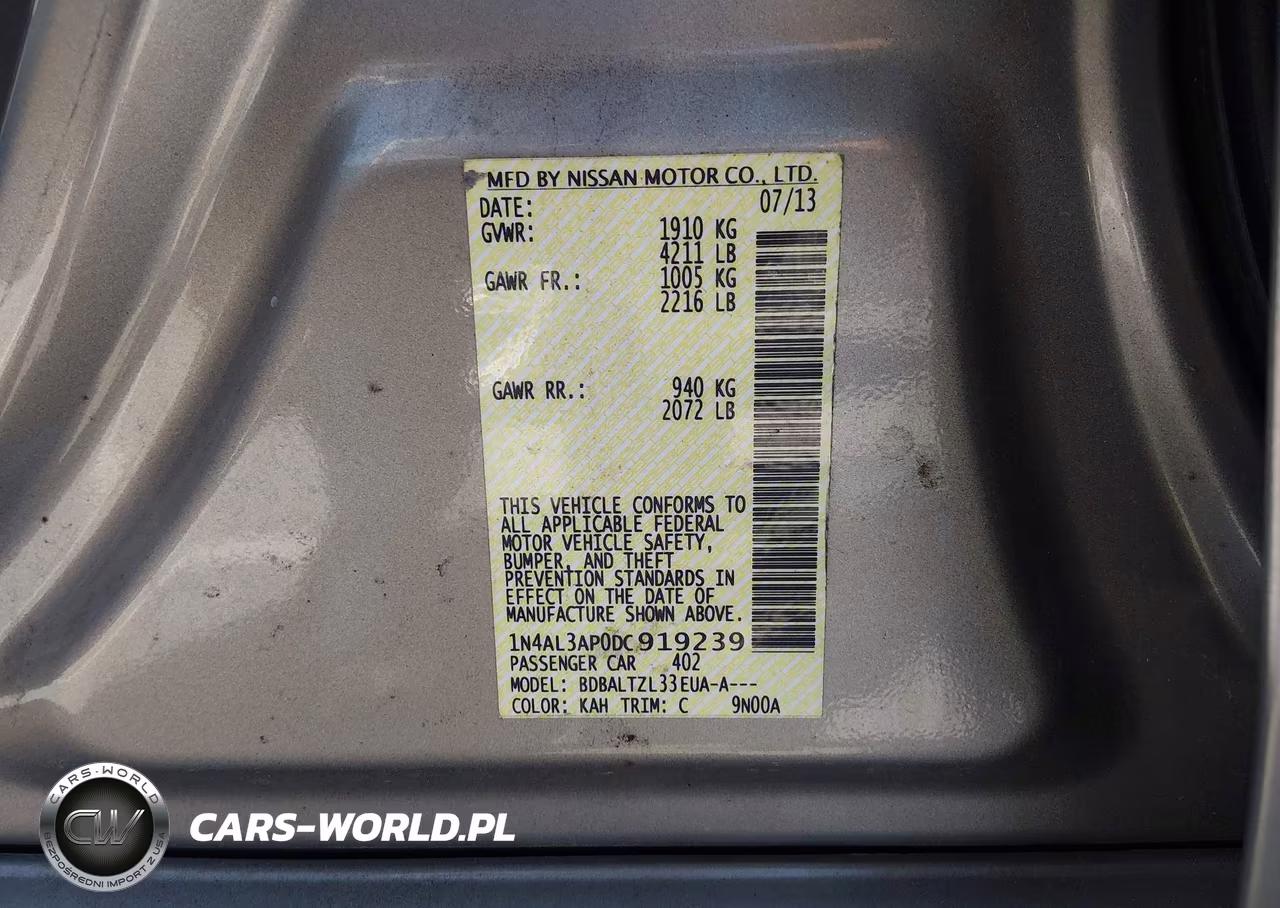2013 Nissan Altima 2.5 Sv VIN:1N4AL3AP0DC919239 - 9