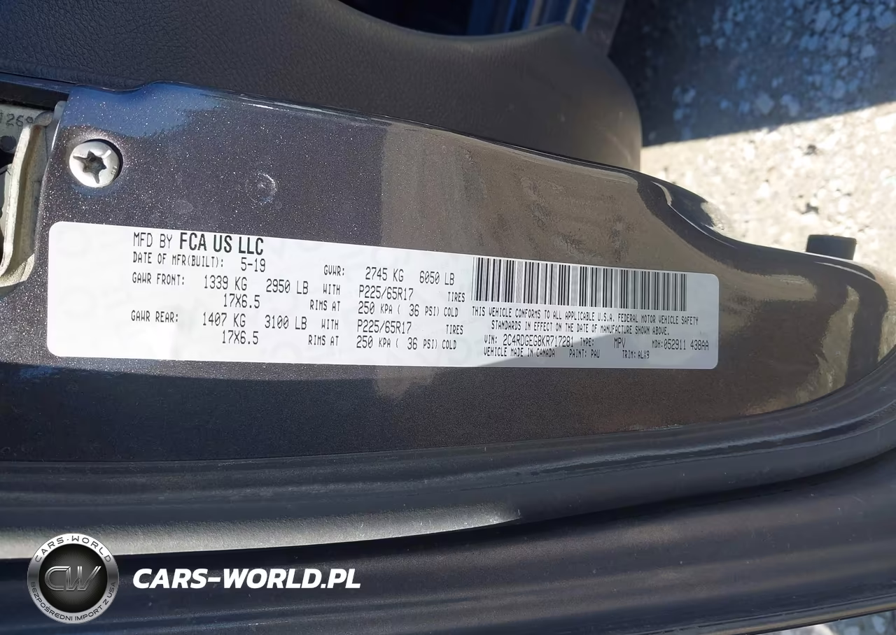 2019 Dodge Grand Caravan Gt VIN:2C4RDGEG8KR717281 - 9