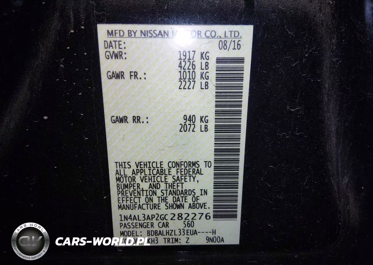 2016 Nissan Altima 2.5 Sr VIN:1N4AL3AP2GC282276 - 9