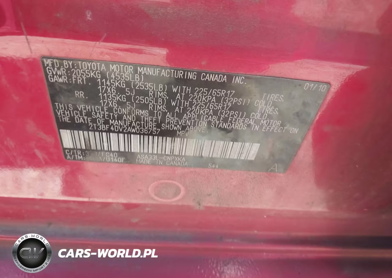 2010 Toyota Rav4 VIN:2T3BF4DV2AW036757 - 9