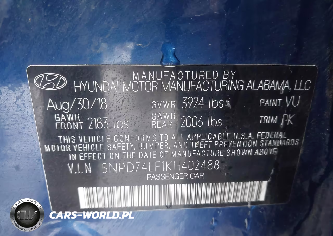 2019 Hyundai Elantra Se VIN:5NPD74LF1KH402488 - 9