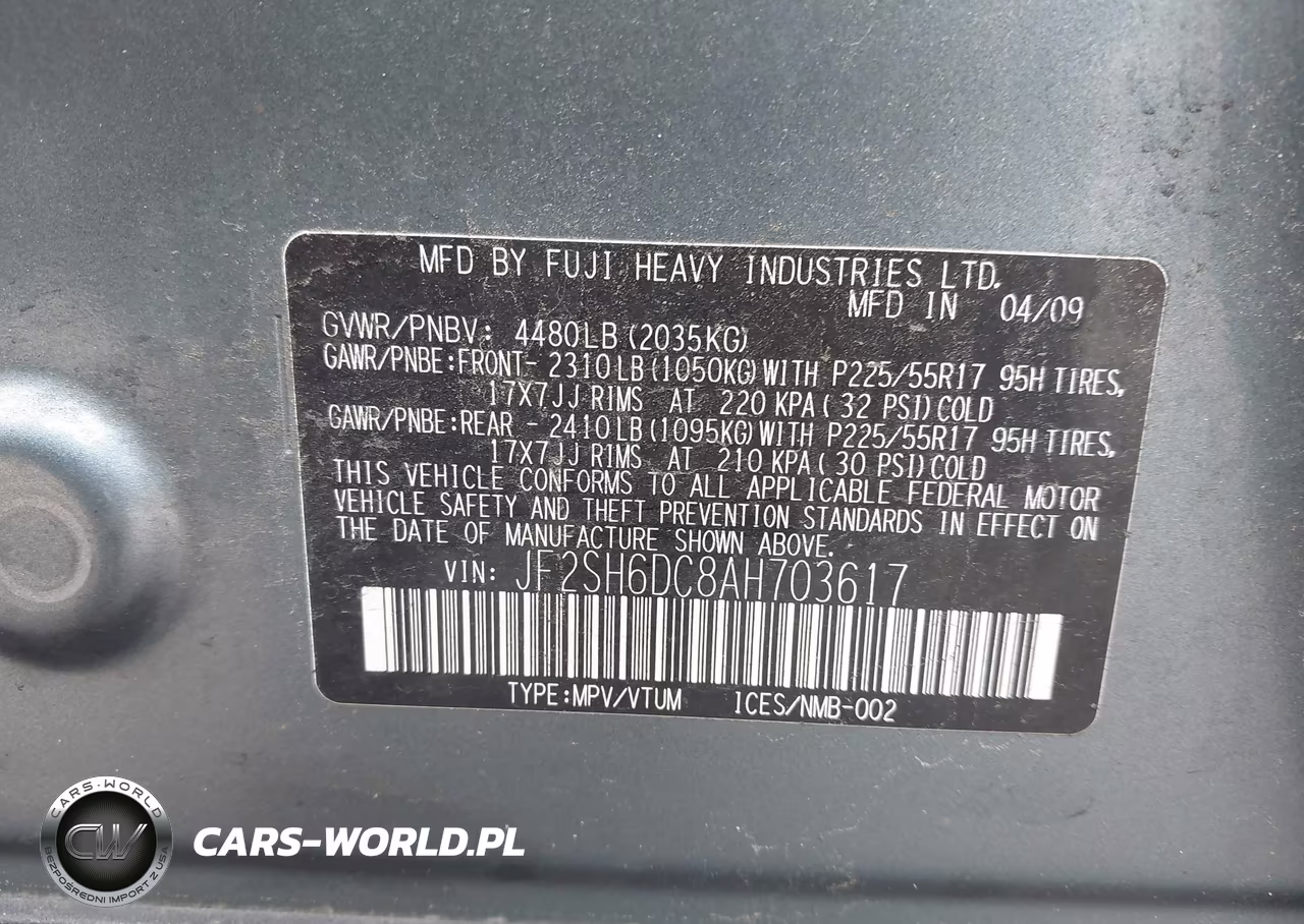 2010 Subaru Forester 2.5X Limited VIN:JF2SH6DC8AH703617 - 9