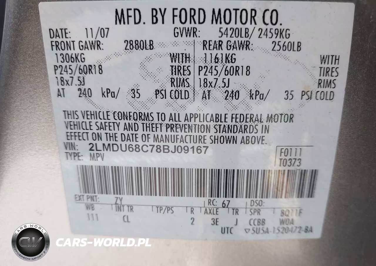 2008 Lincoln Mkx VIN:2LMDU68C78BJ09167 - 9