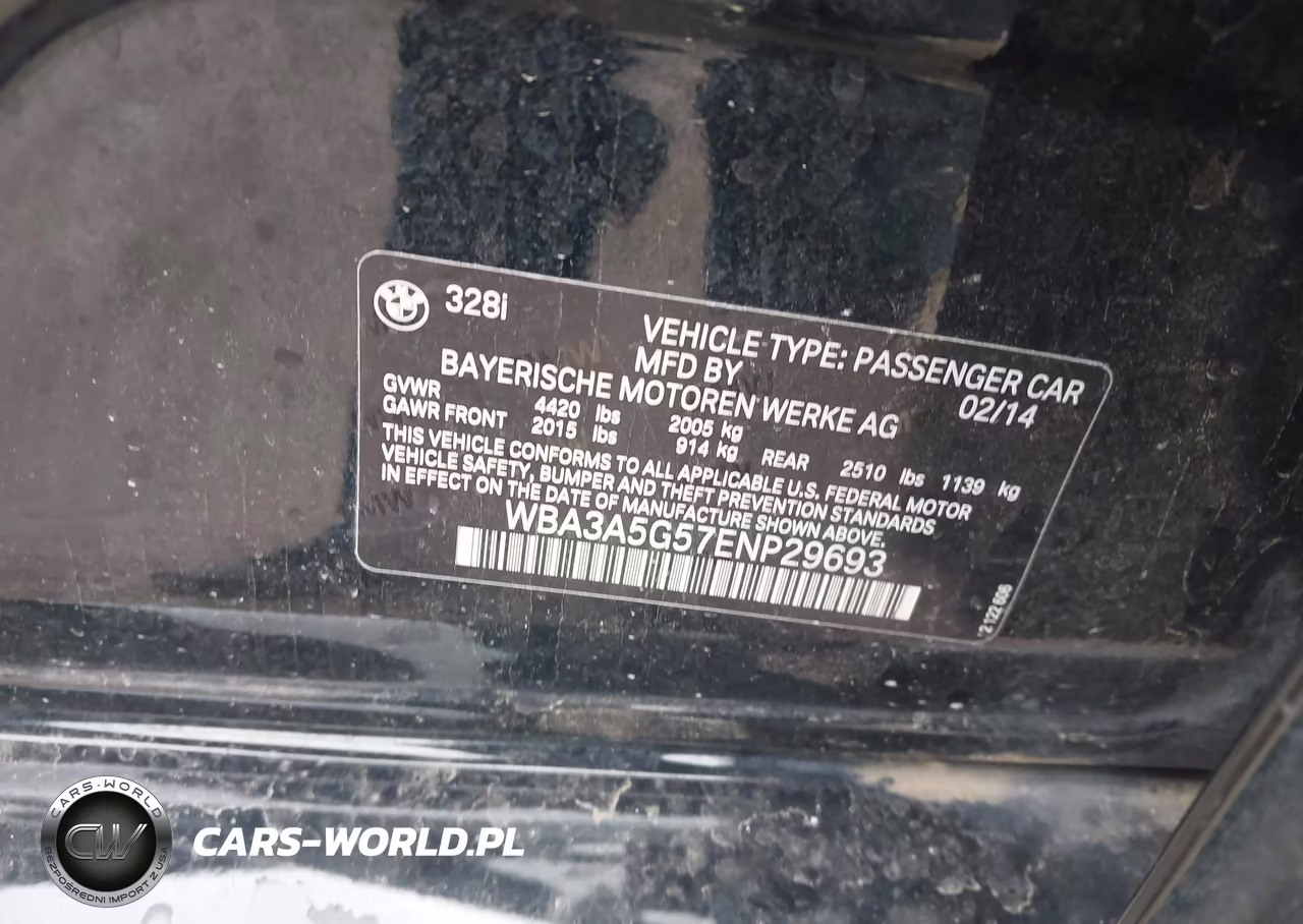 2014 BMW 328I VIN:WBA3A5G57ENP29693 - 9