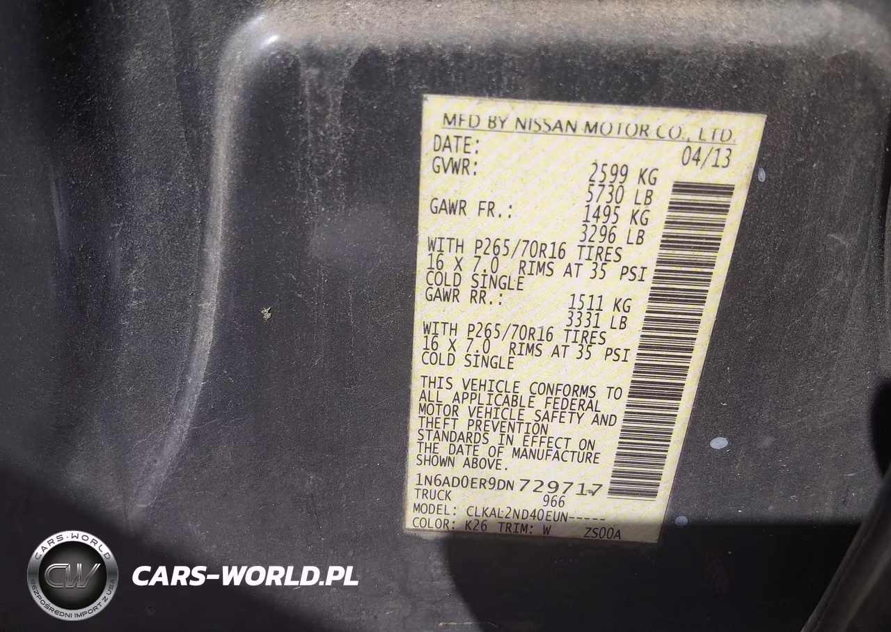 2013 Nissan Frontier Sv VIN:1N6AD0ER9DN729717 - 9
