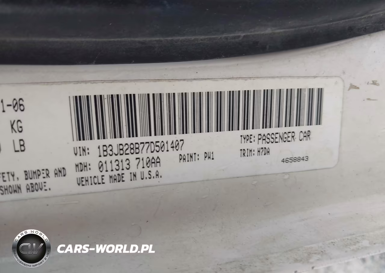 2007 Dodge Caliber VIN:1B3JB28B77D501407 - 9
