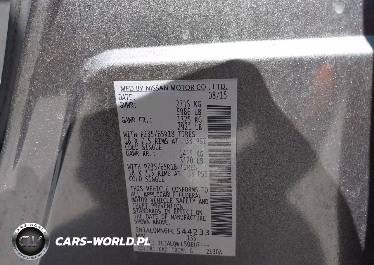 2015 Infiniti Qx60 VIN:5N1AL0MN6FC544233 - 9