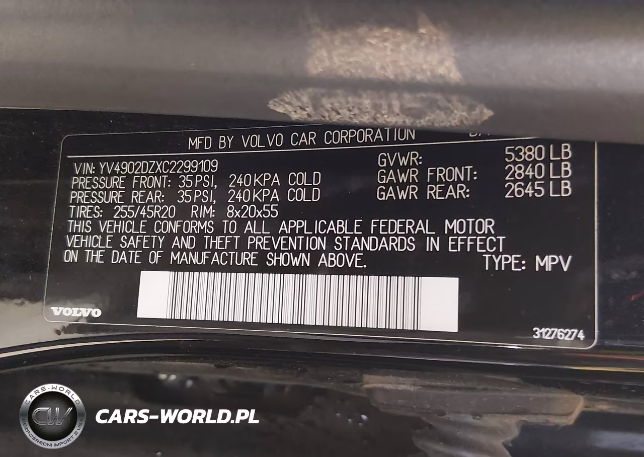 2012 Volvo Xc60 T6-T6 Platinum-T6 Premier Plus-T6 R-Design-T6 R-Design Platinum-T6 R-Design Premier Plus VIN:YV4902DZXC2299109 - 9