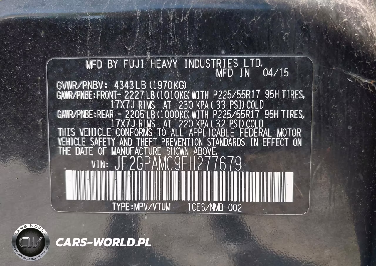 2015 Subaru Xv Crosstrek 2.0I Limited VIN:JF2GPAMC9FH277679 - 9