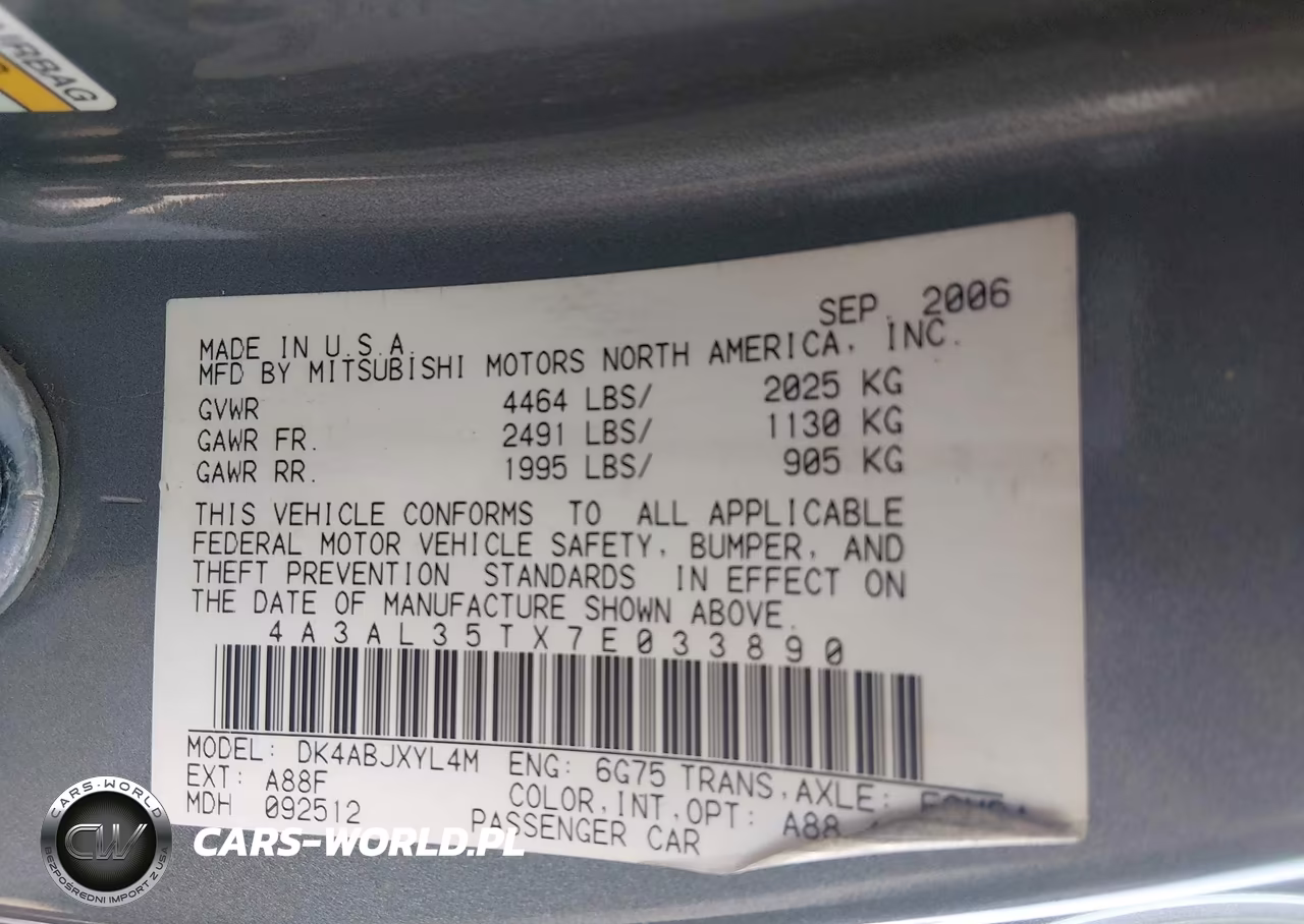 2007 Mitsubishi Eclipse Spyder Gt VIN:4A3AL35TX7E033890 - 9