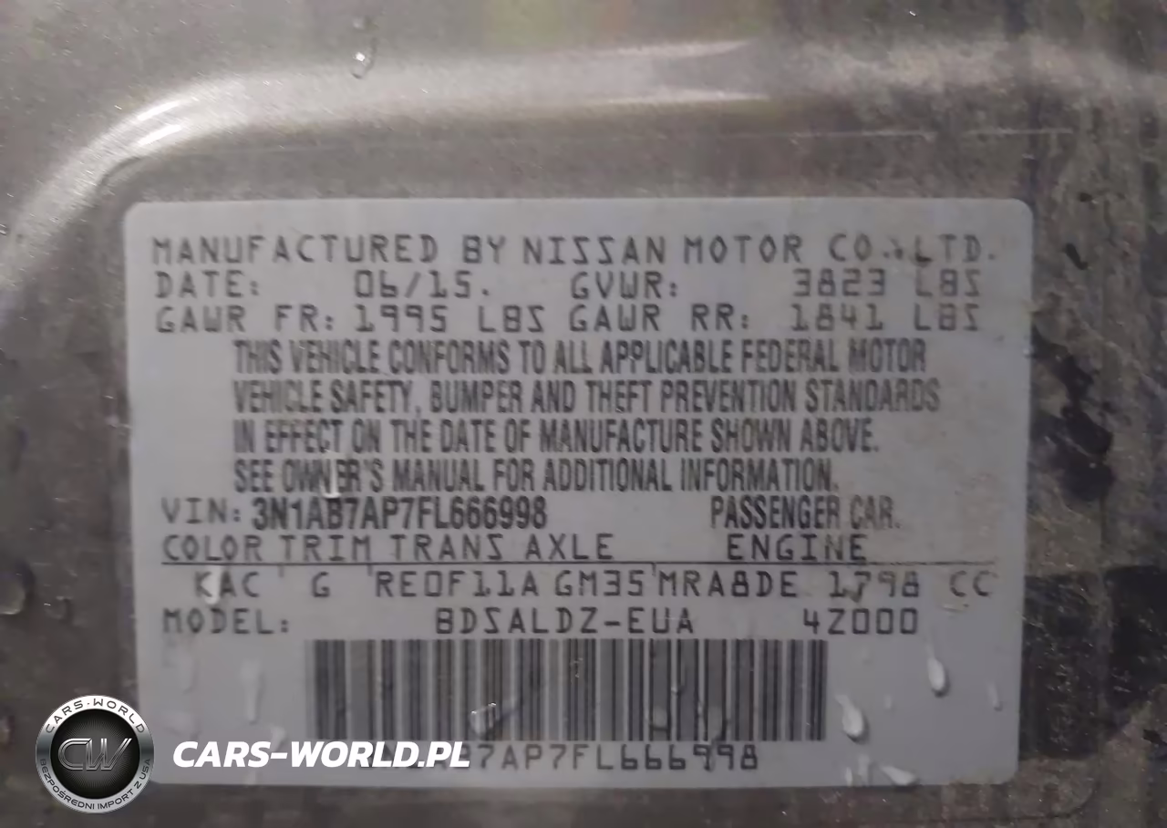 2015 Nissan Sentra Sv VIN:3N1AB7AP7FL666998 - 9