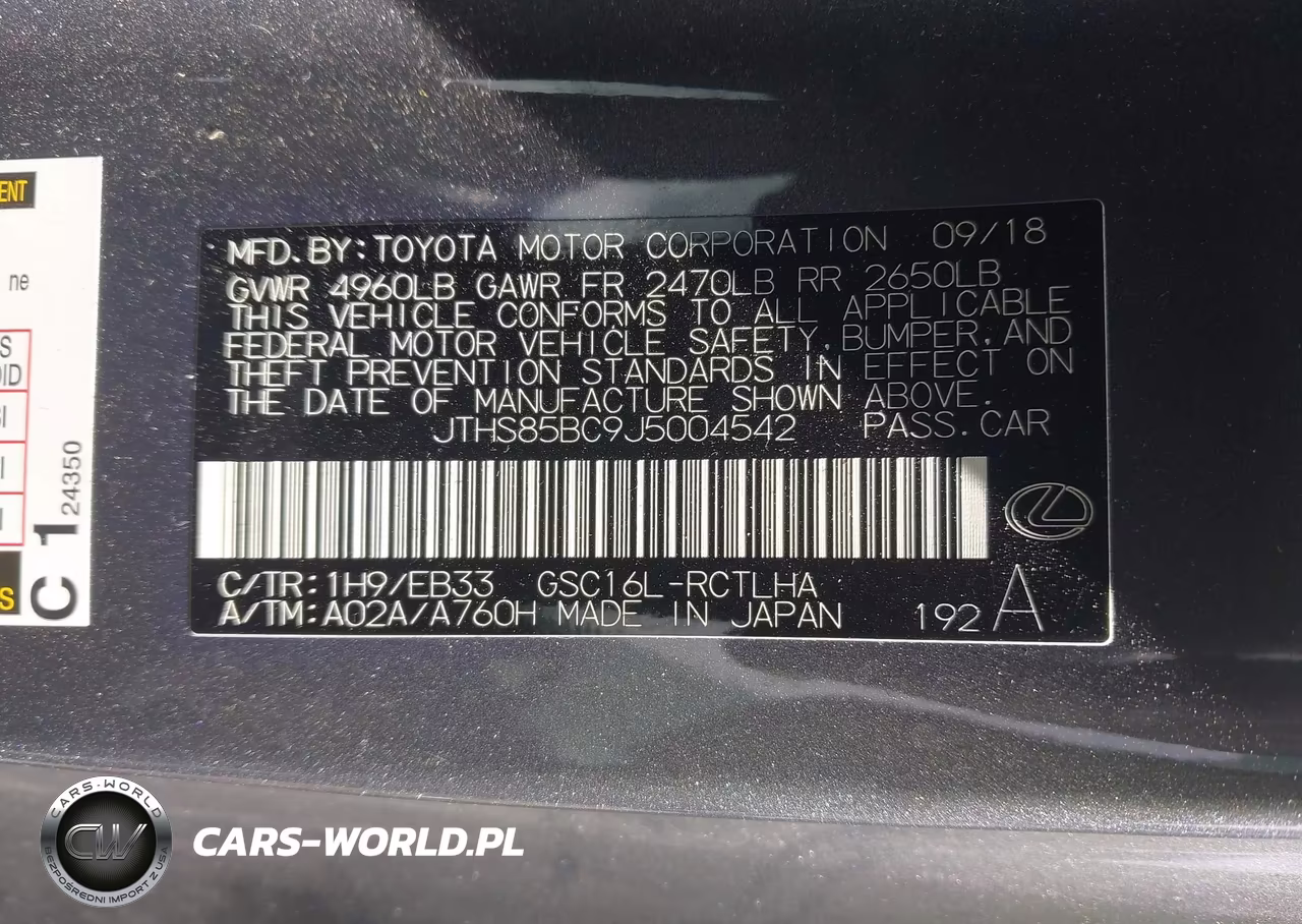 2018 Lexus Rc 300 VIN:JTHS85BC9J5004542 - 9