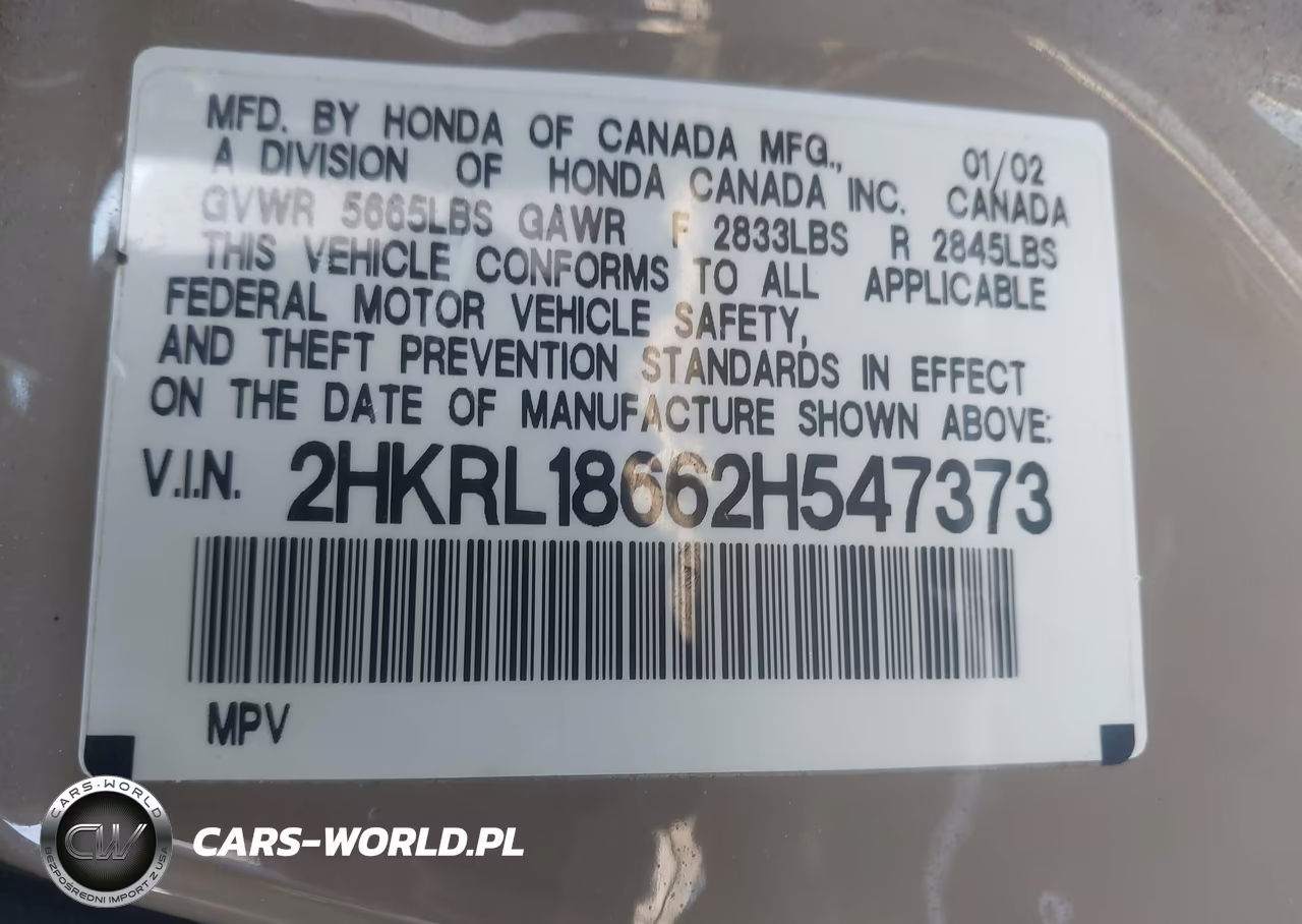2002 Honda Odyssey Ex VIN:2HKRL18662H547373 - 9