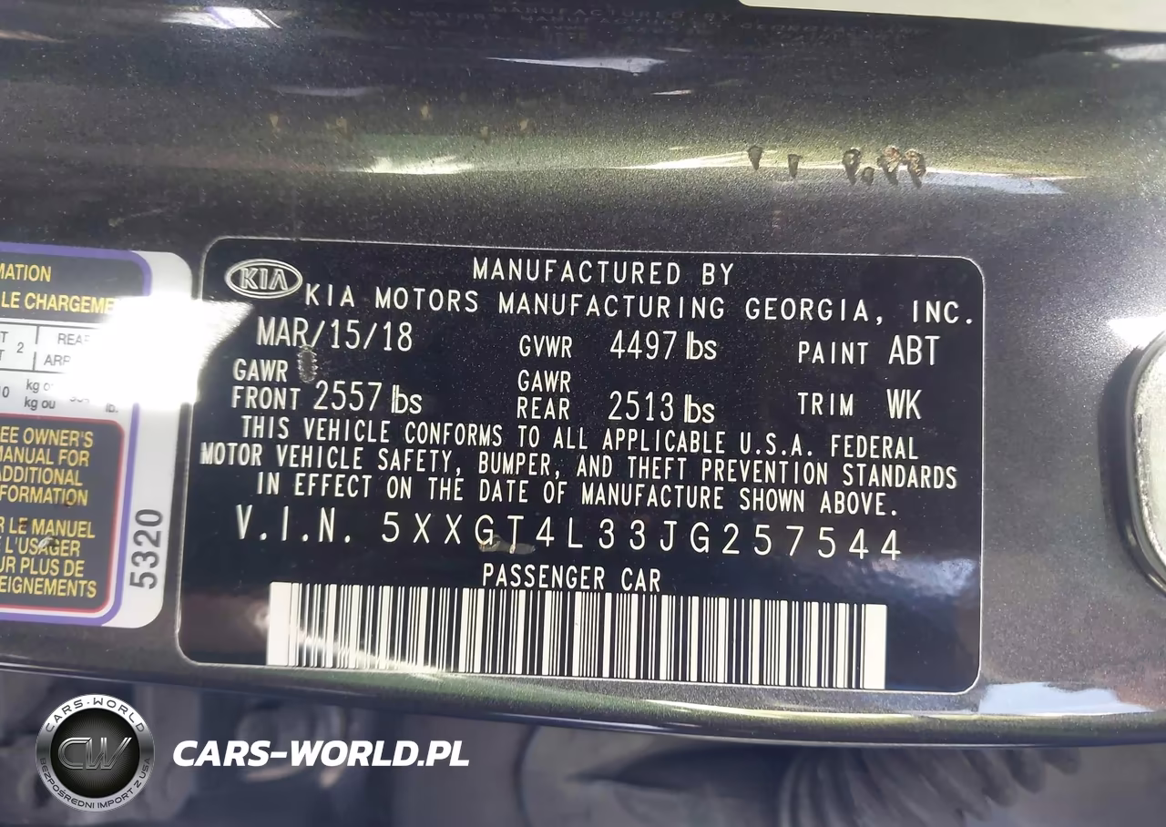2018 Kia Optima S VIN:5XXGT4L33JG257544 - 9