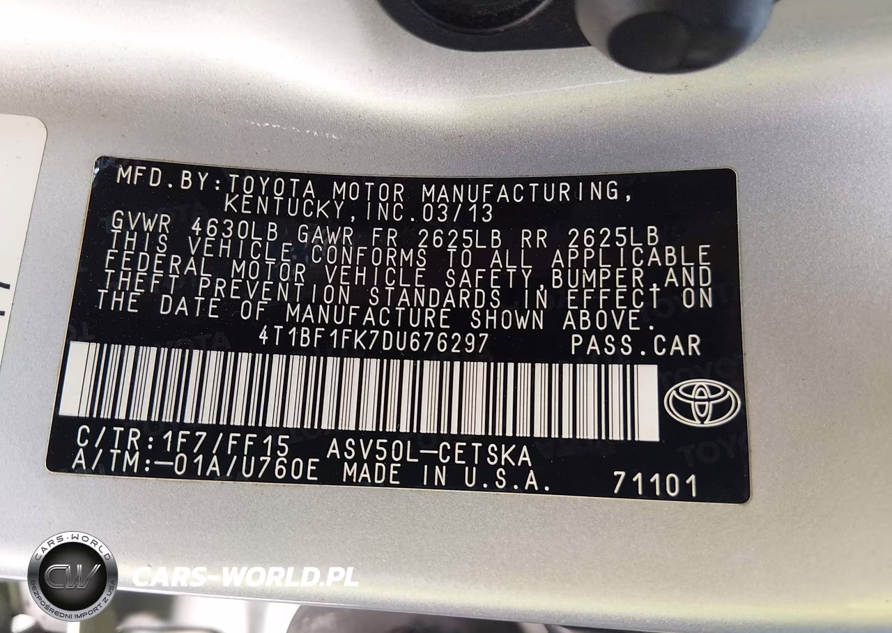 2013 Toyota Camry Se VIN:4T1BF1FK7DU676297 - 9