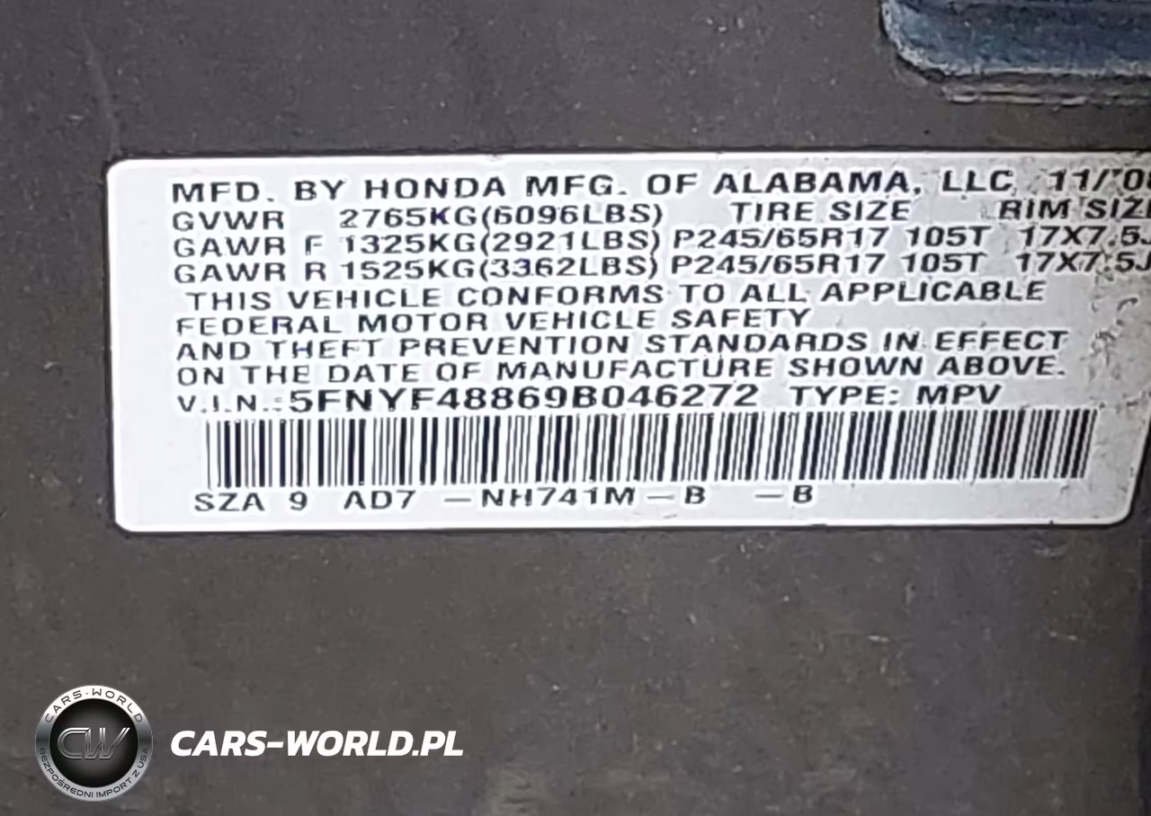 2009 Honda Pilot Touring VIN:5FNYF48869B046272 - 9