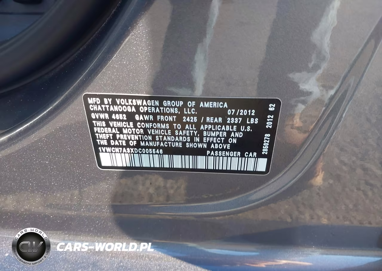 2013 Volkswagen Passat Tdi Sel Premium VIN:1VWCN7A3XDC005546 - 9